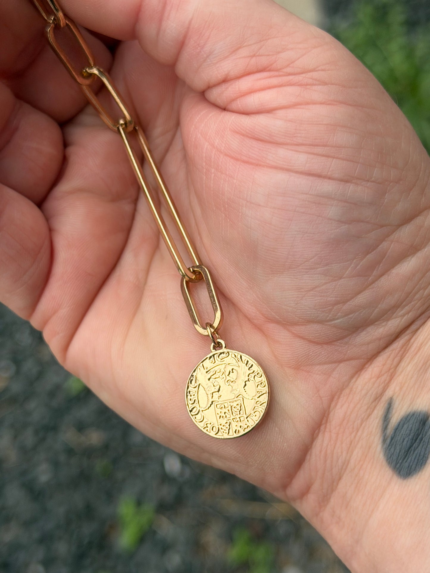 Vintage Gold Chain With medallion Necklace