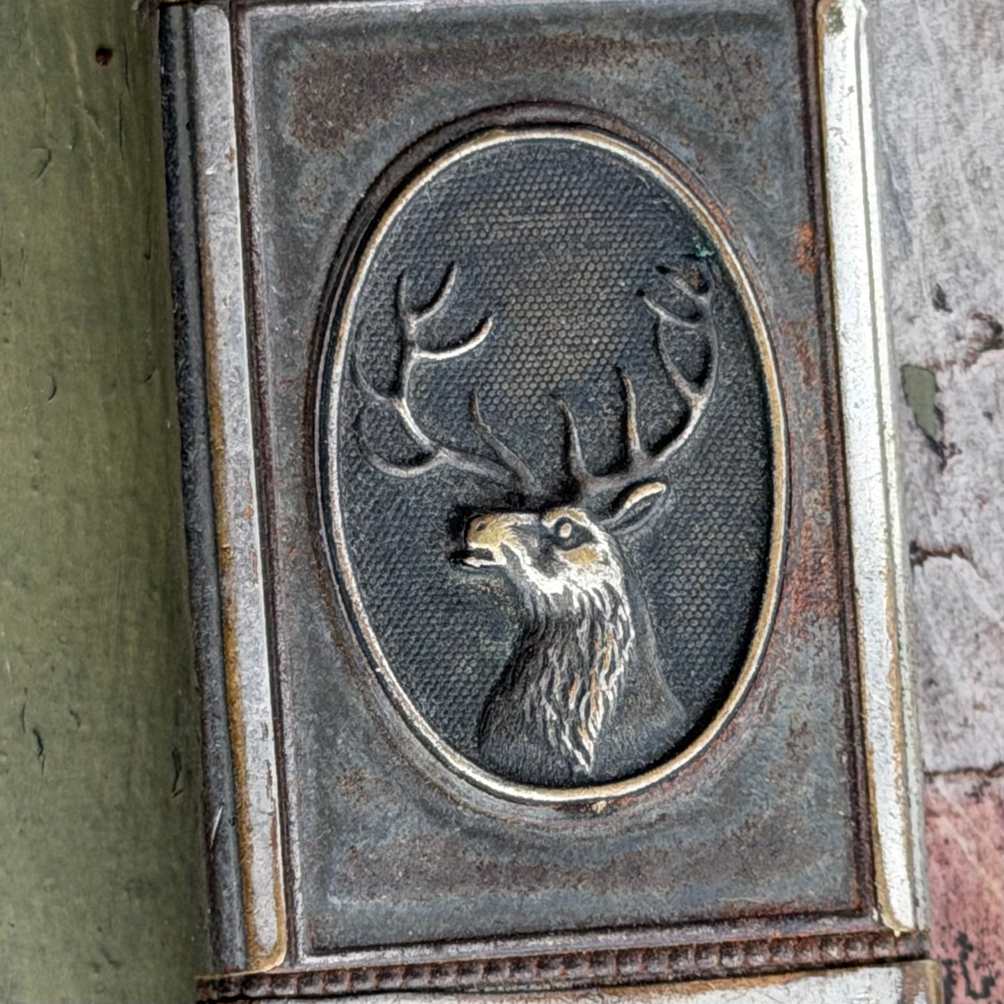 Antique Buck/Woman Match Holder and Striker