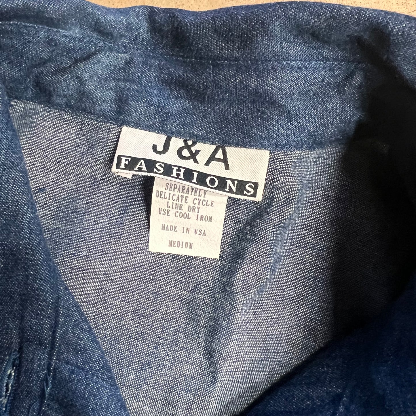 Vintage J&A Denim Rose Shirt-Sz M