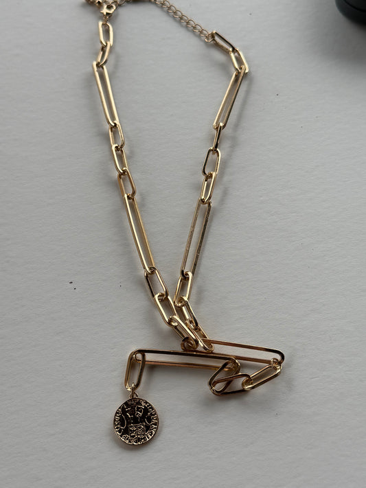 Vintage Gold Chain With medallion Necklace