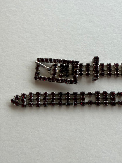 Vintage Red Gemmed Belt