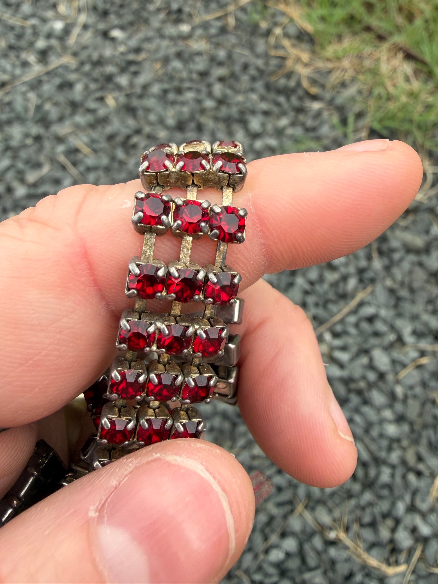 Vintage Red Gemmed Belt