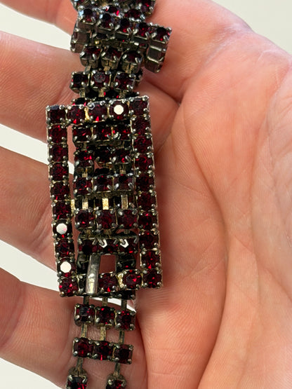 Vintage Red Gemmed Belt