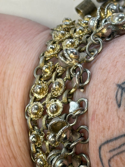 Vintage Nepal Hearts And Bells Bracelet