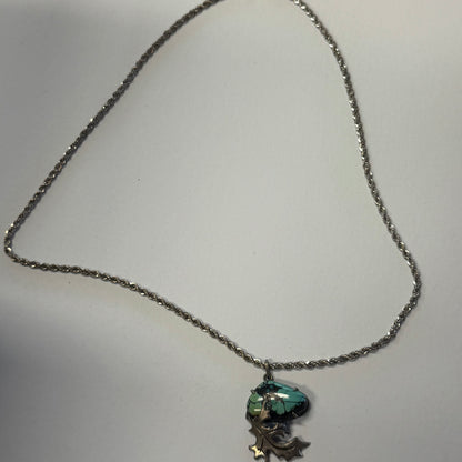 Vintage Turquoise Leaf Pendant