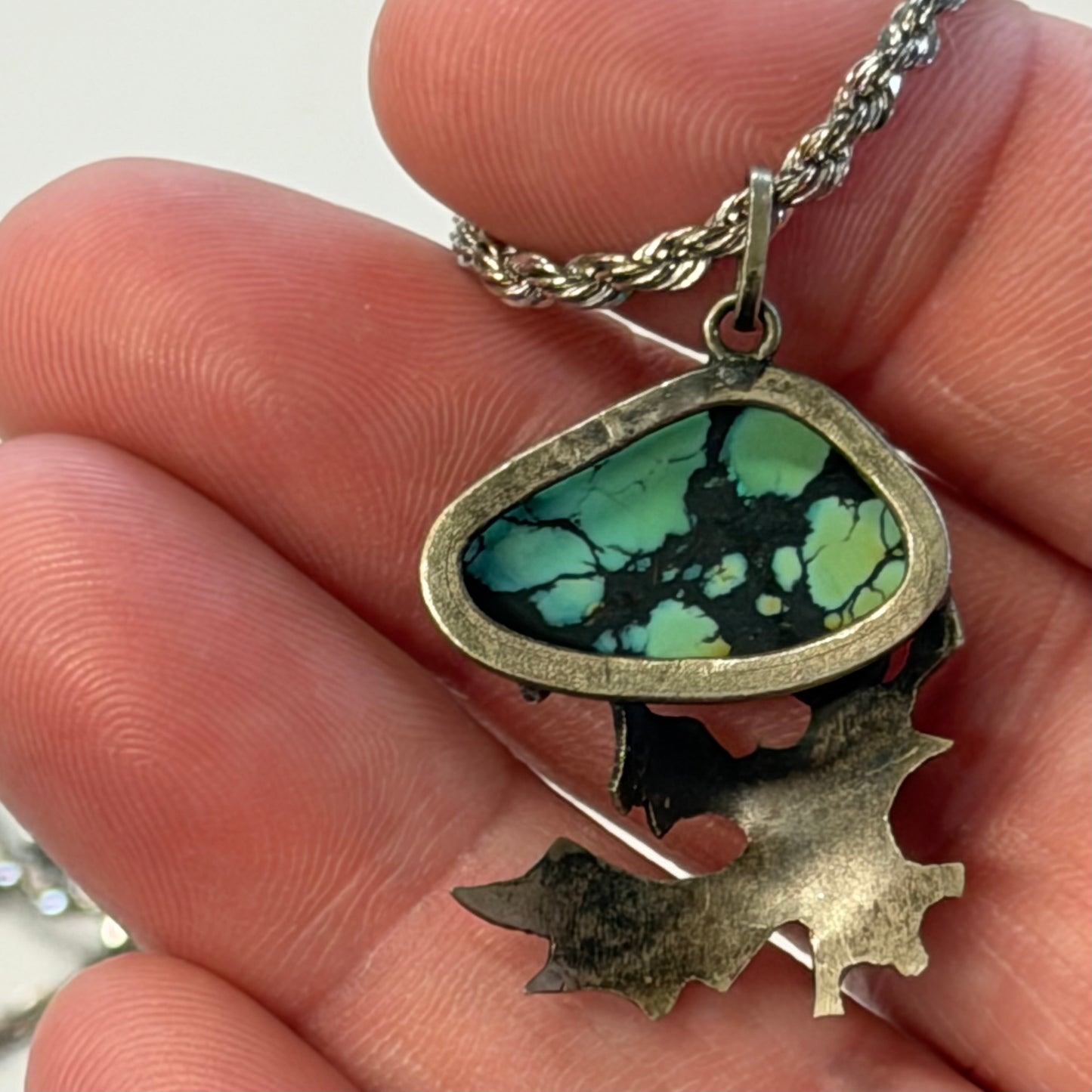 Vintage Turquoise Leaf Pendant