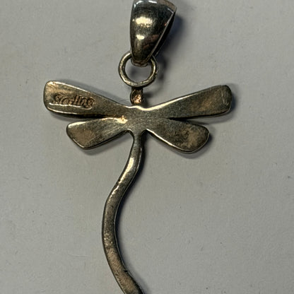 Antique Sterling Opal Dragonfly Pendant
