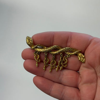 Vintage Brass Snake Brooch