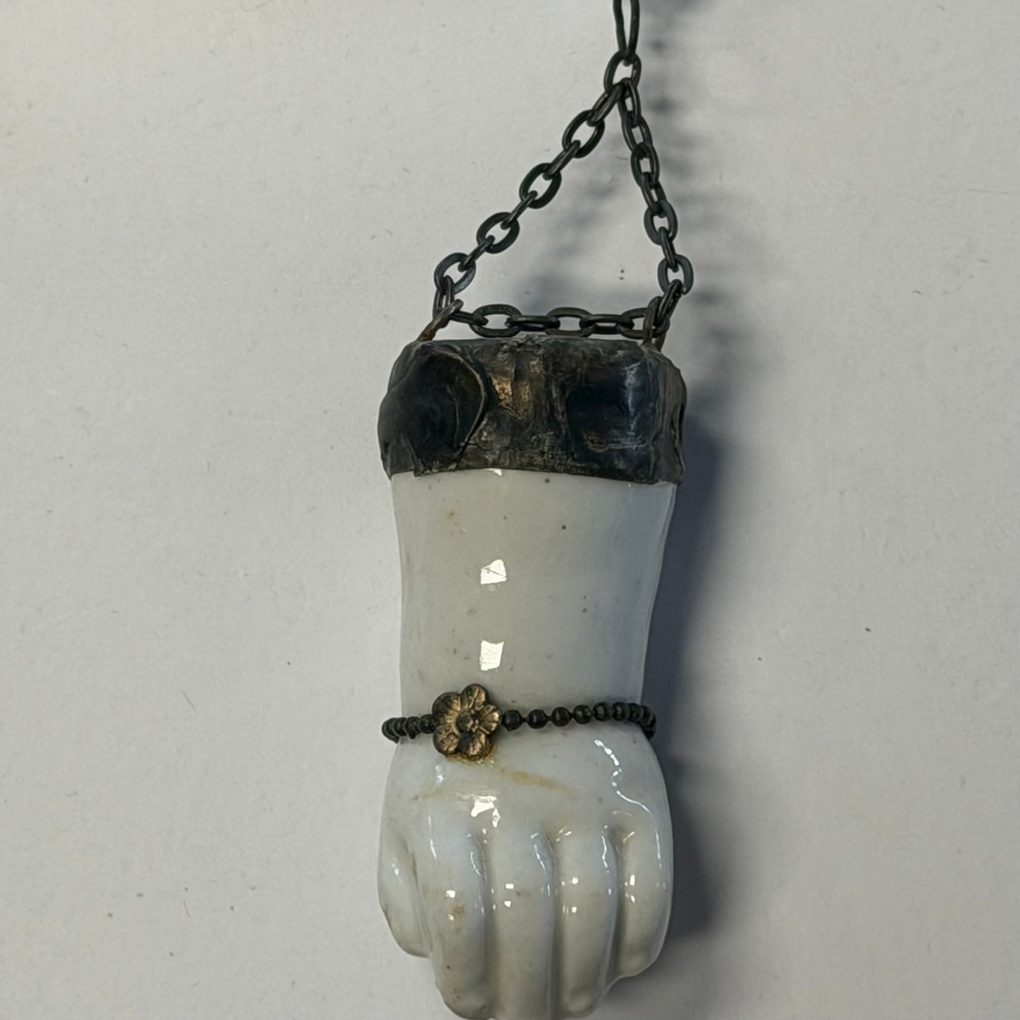 Vintage Porcelain Hand Necklace