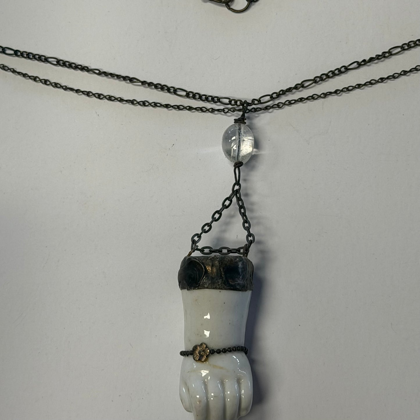 Vintage Porcelain Hand Necklace