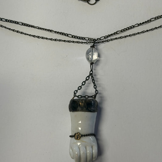Vintage Porcelain Hand Necklace