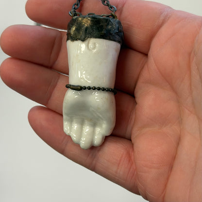 Vintage Porcelain Hand Necklace