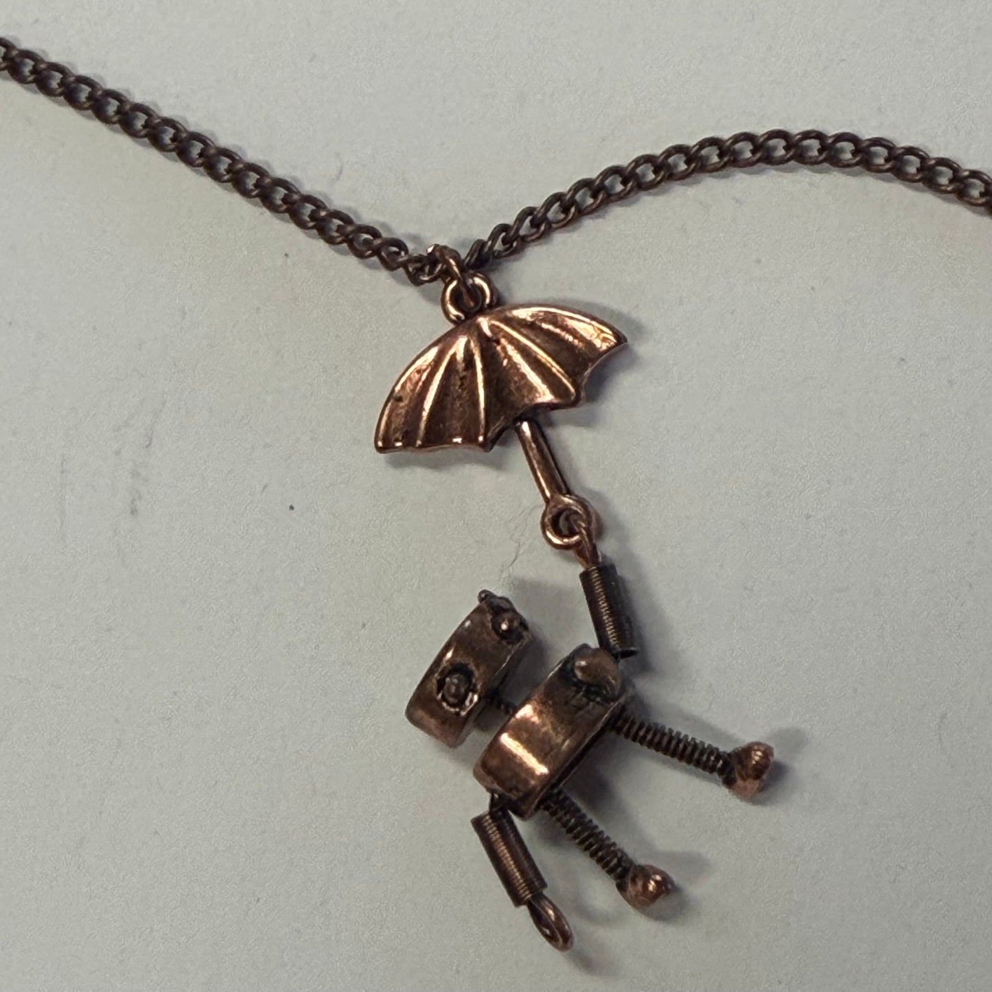 Vintage Brass Robot Necklace