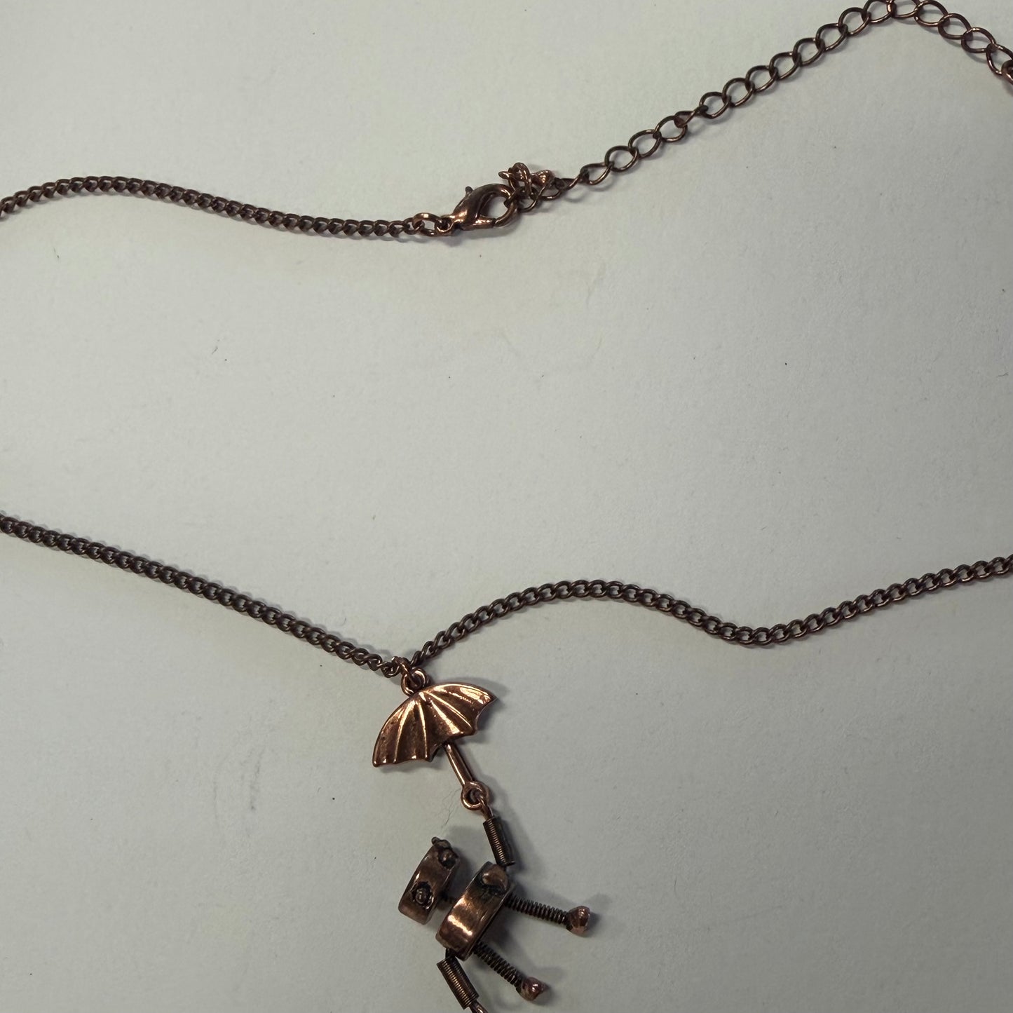 Vintage Brass Robot Necklace