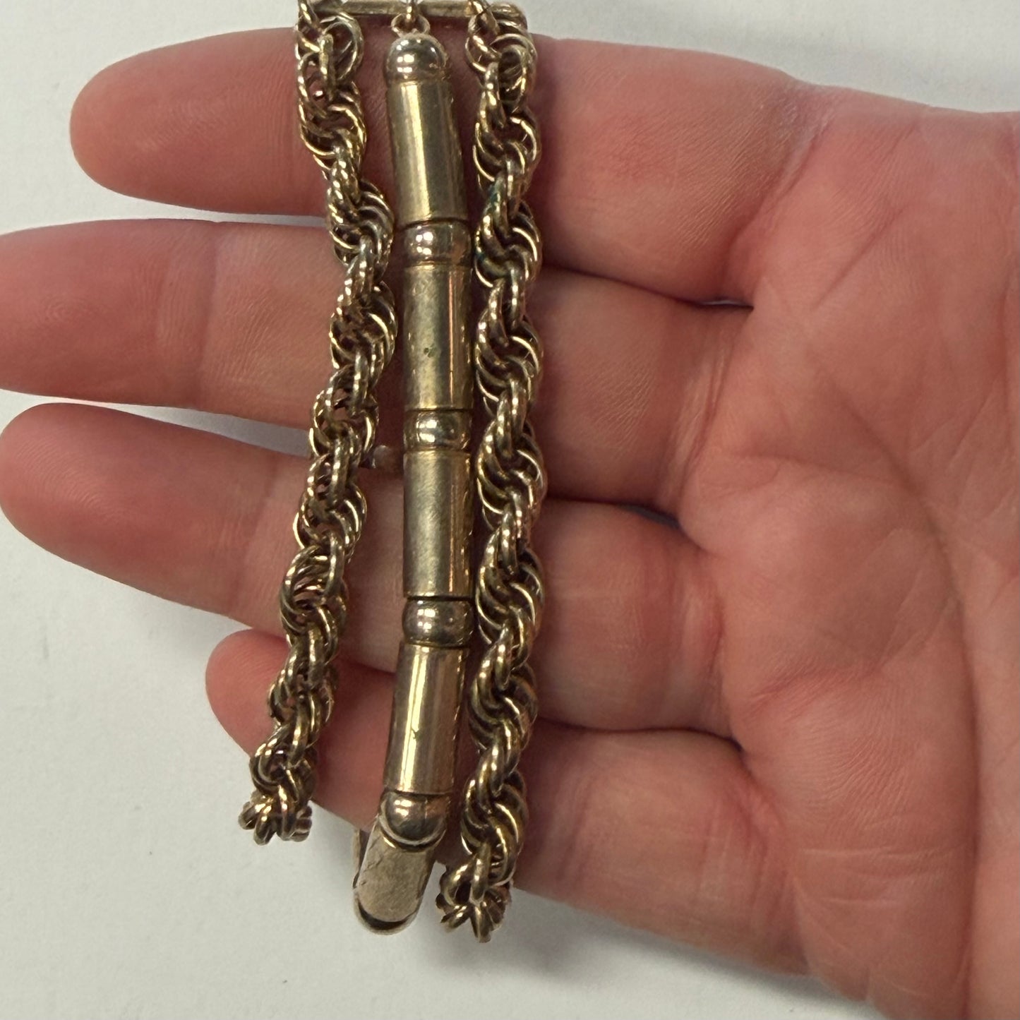 Vintage Gold Chained and Beaded Bracelet