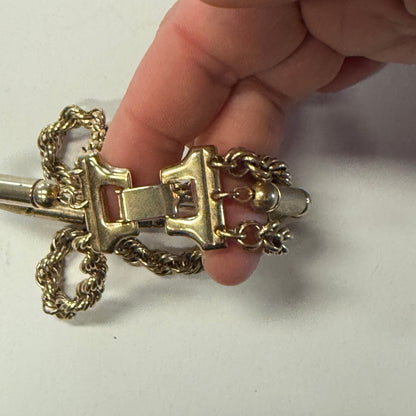 Vintage Gold Chained and Beaded Bracelet
