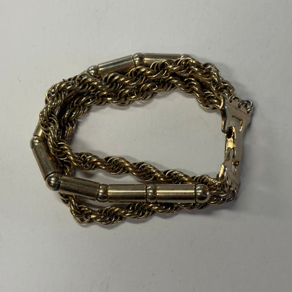 Vintage Gold Chained and Beaded Bracelet