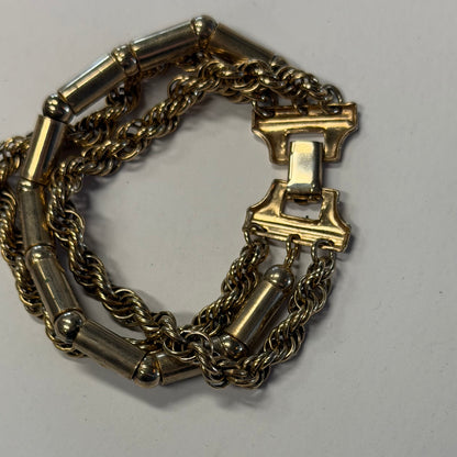 Vintage Gold Chained and Beaded Bracelet