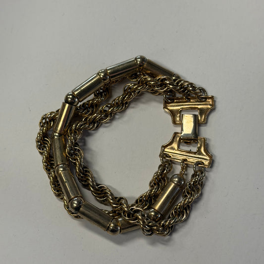 Vintage Gold Chained and Beaded Bracelet