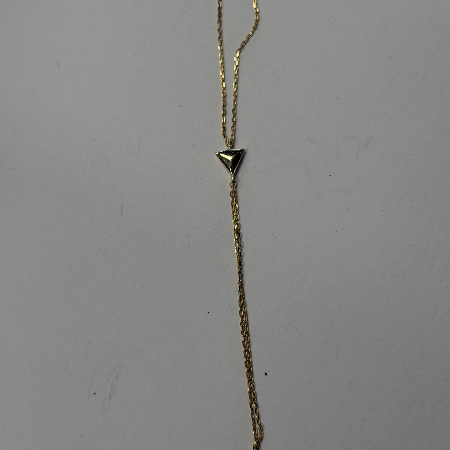 Antique Gold Triangle Bracelet With Ring Hole