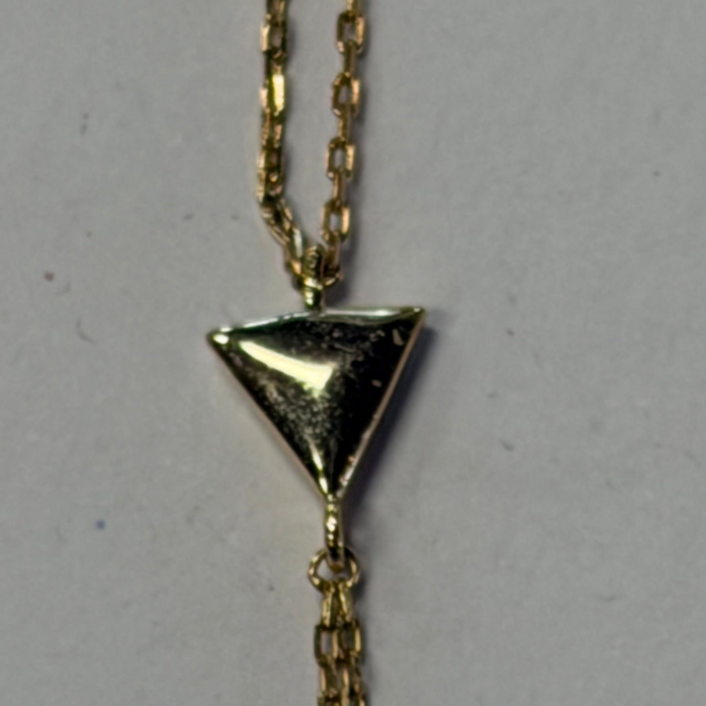 Antique Gold Triangle Bracelet With Ring Hole