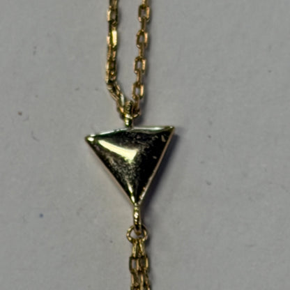 Antique Gold Triangle Bracelet With Ring Hole
