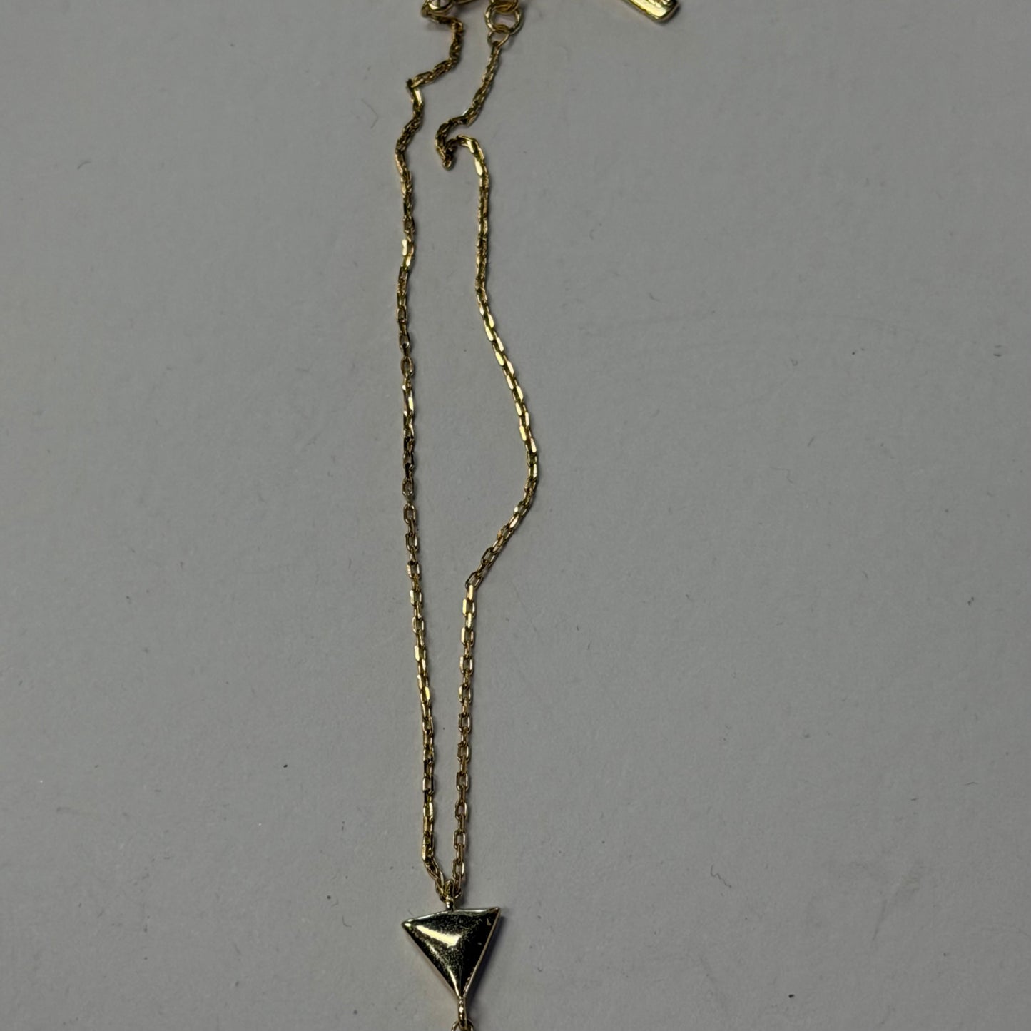 Antique Gold Triangle Bracelet With Ring Hole