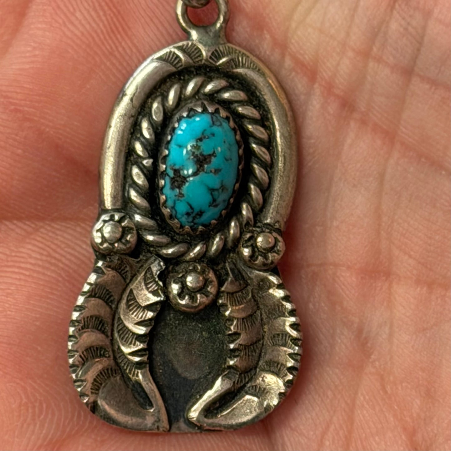 Antique Turquoise Dream Catcher Necklace