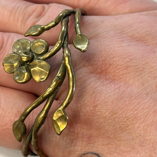 Vintage Brass Floral Vine Bracelet
