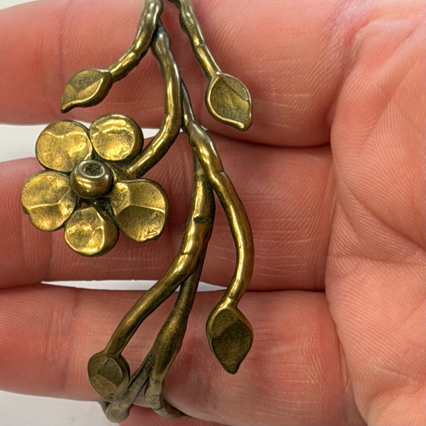 Vintage Brass Floral Vine Bracelet