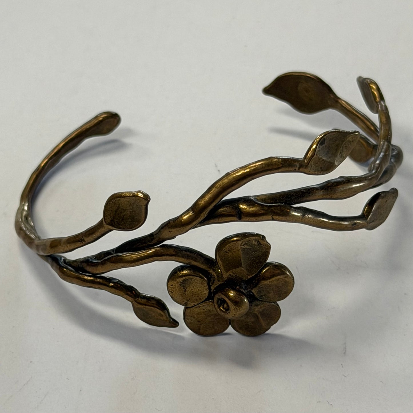 Vintage Brass Floral Vine Bracelet