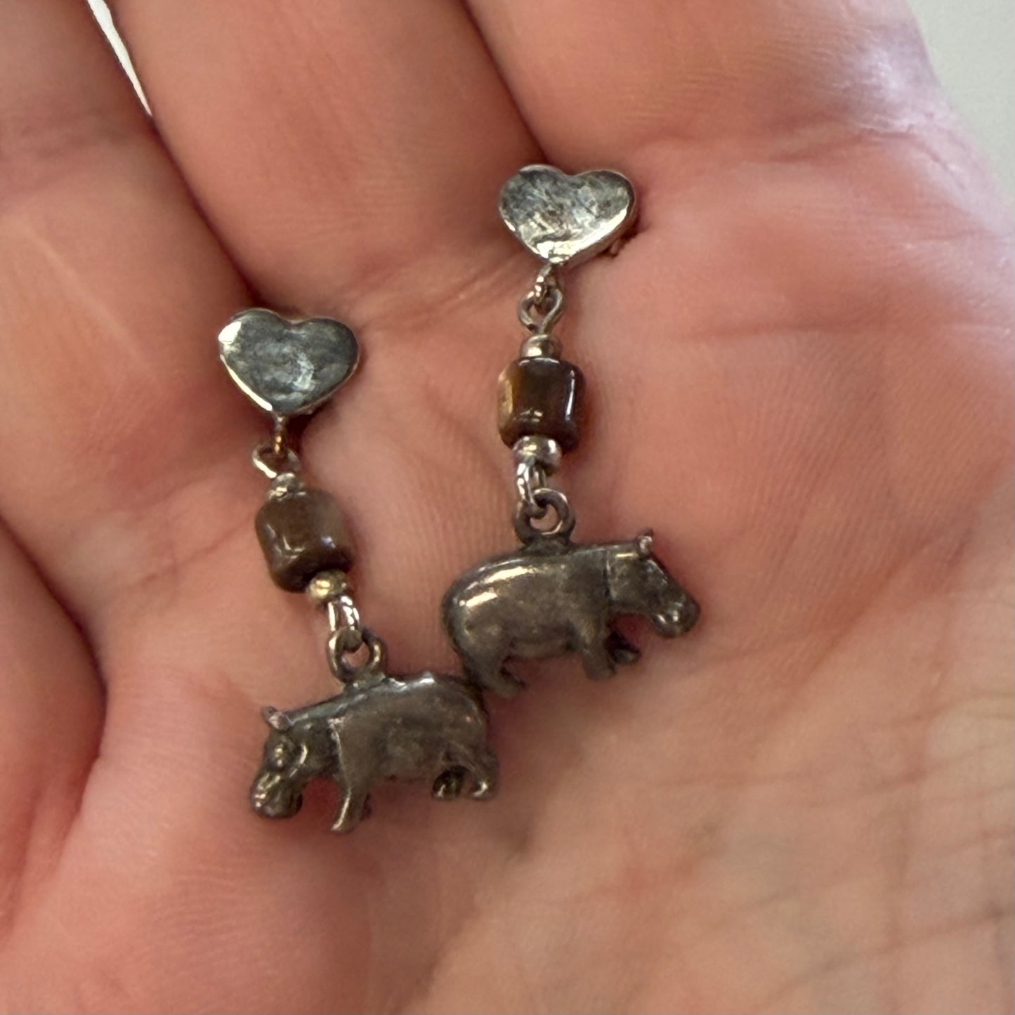 Antique Hippo Earrings