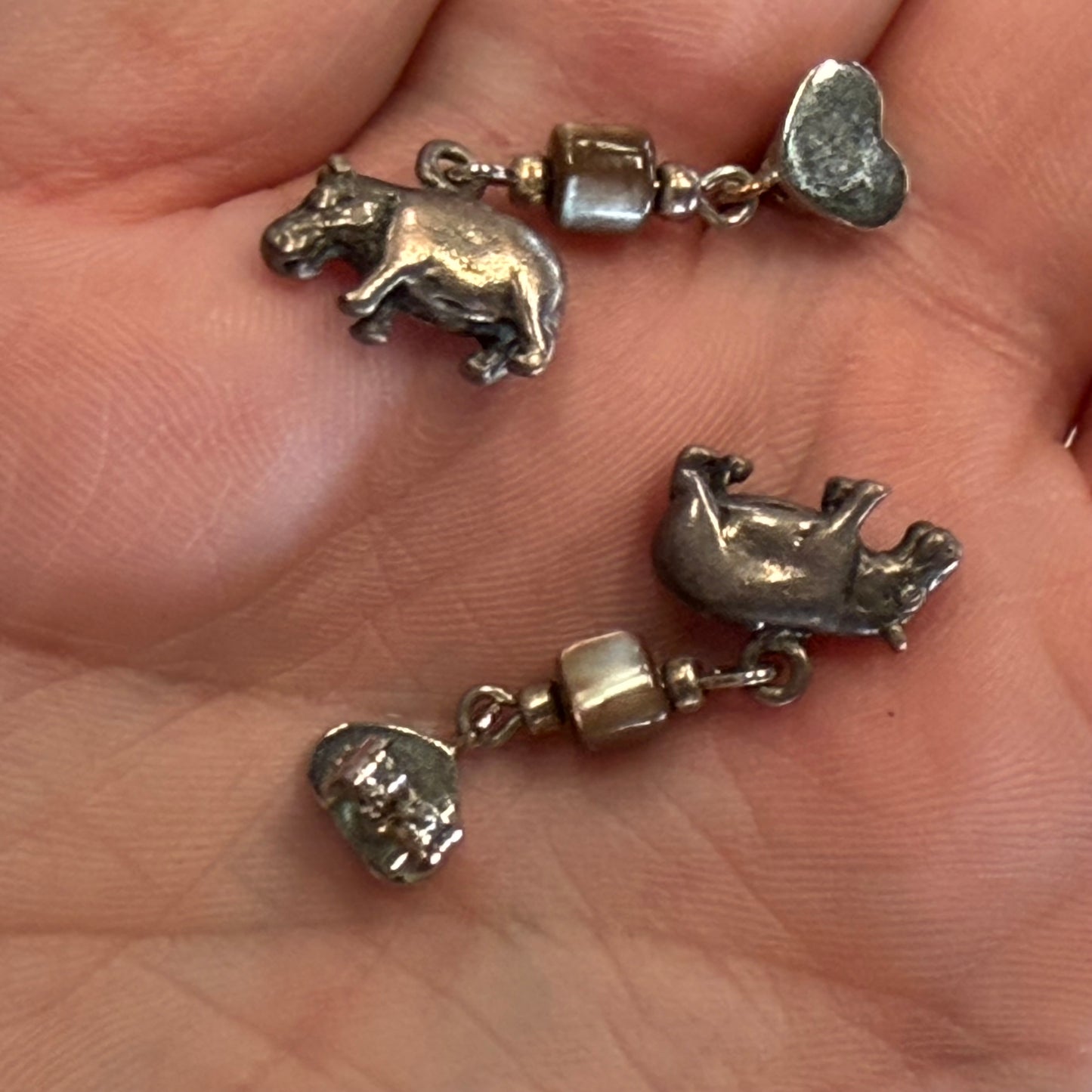 Antique Hippo Earrings