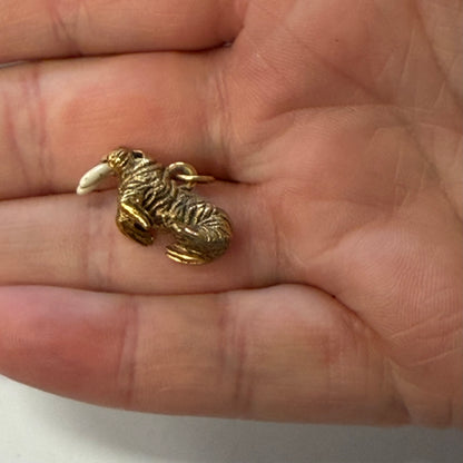 Antique Gold Toned Walrus Pendant