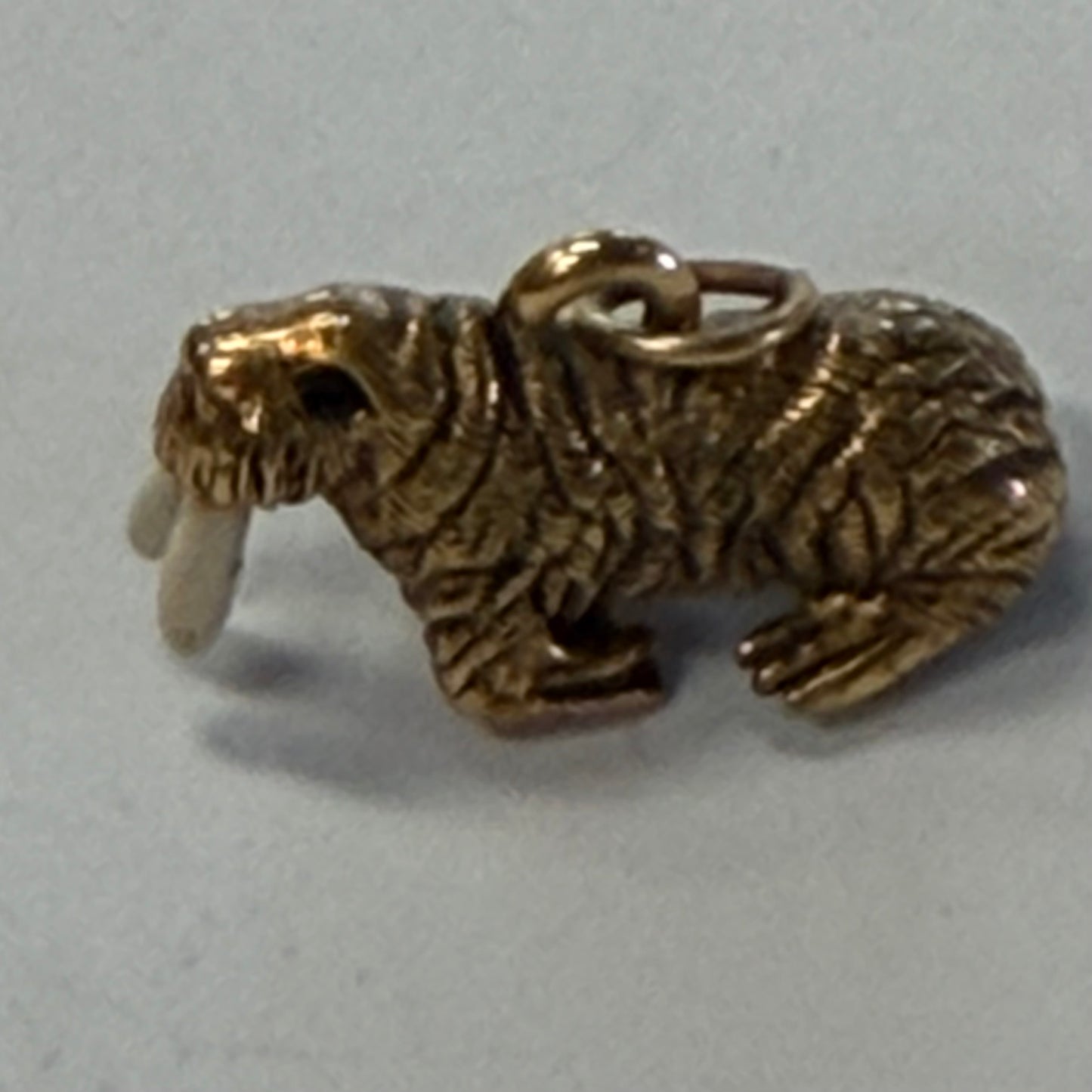 Antique Gold Toned Walrus Pendant