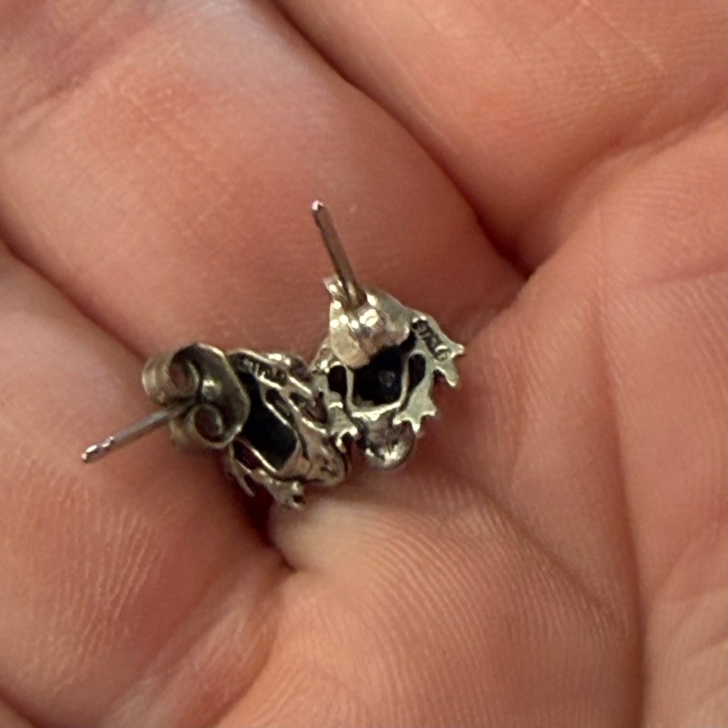Antique Sterling Toad Post Earrings
