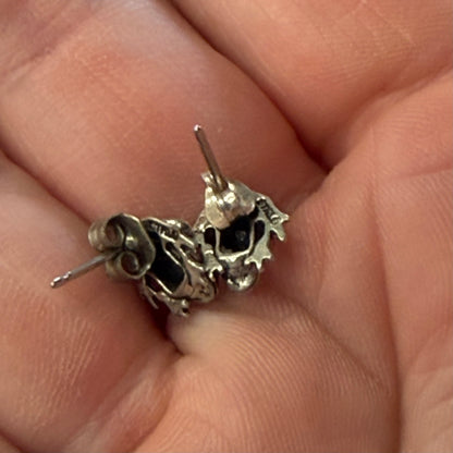 Antique Sterling Toad Post Earrings