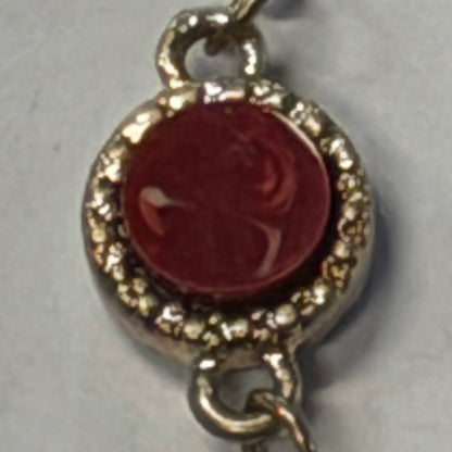 Antique Red Gold Geometric Necklace