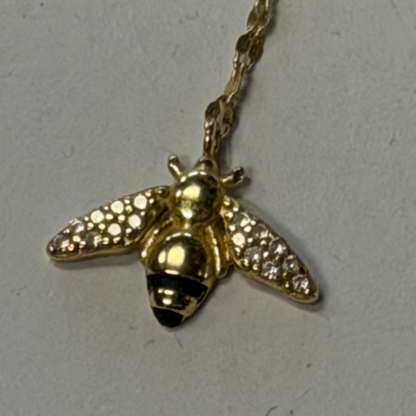Antique Gold Tone Bee Necklace