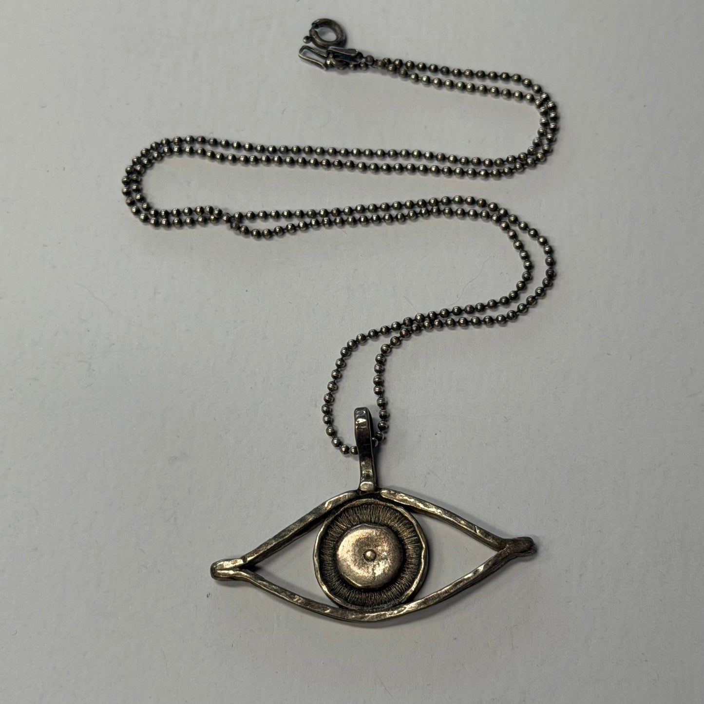 Antique Brass Eyeball Necklace