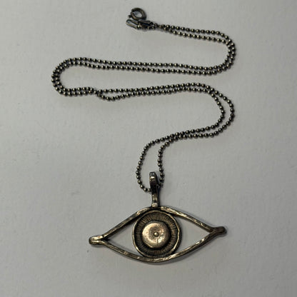 Antique Brass Eyeball Necklace