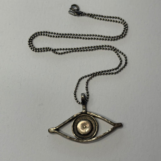 Antique Brass Eyeball Necklace