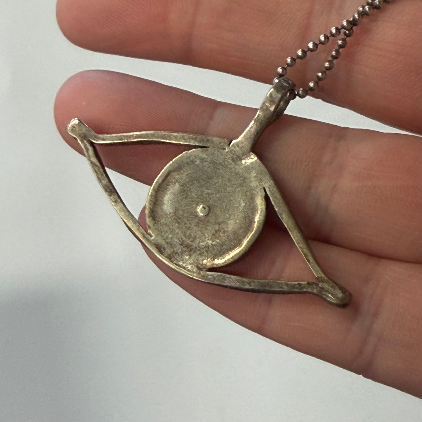 Antique Brass Eyeball Necklace