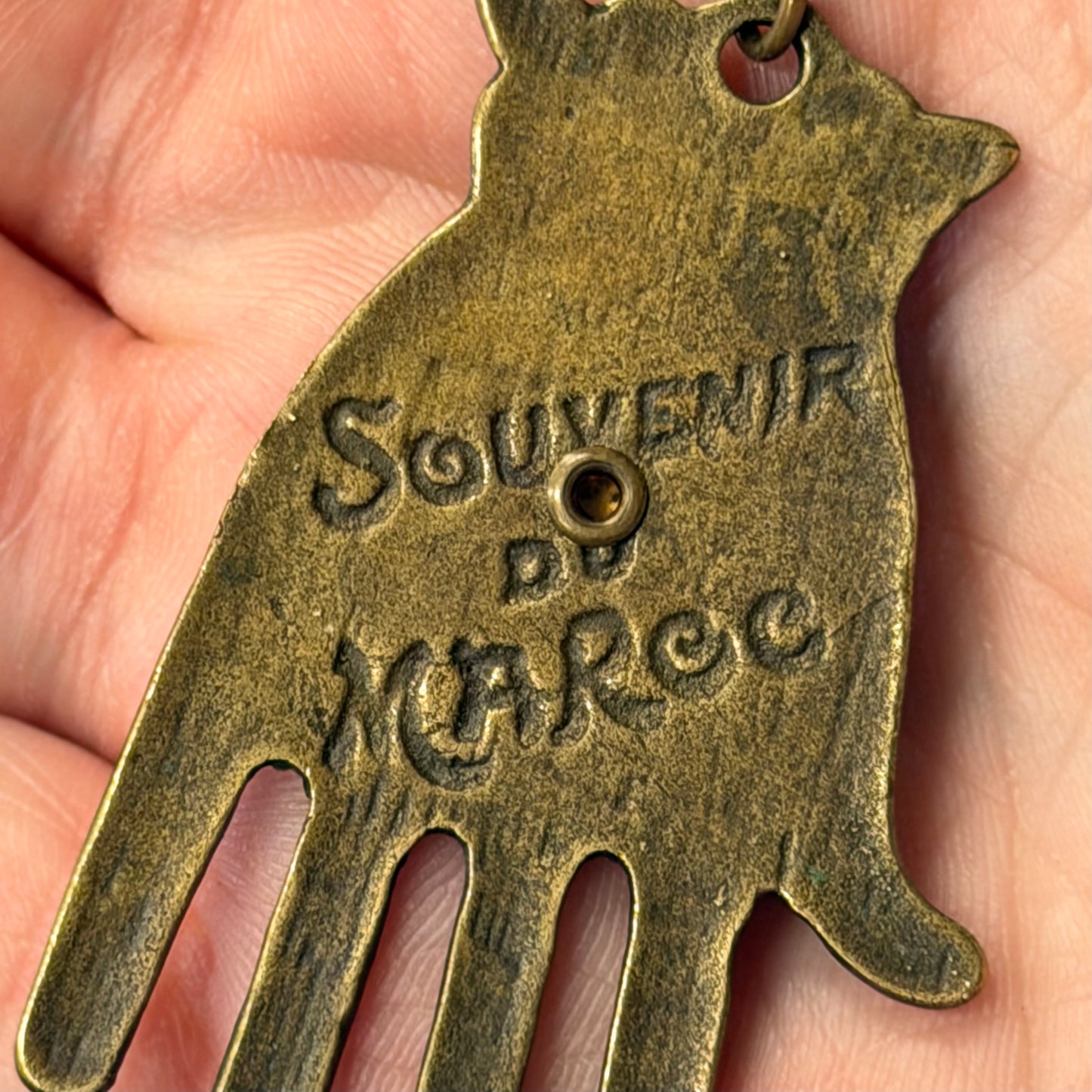 Antique Hamsa With Sailboat Necklace