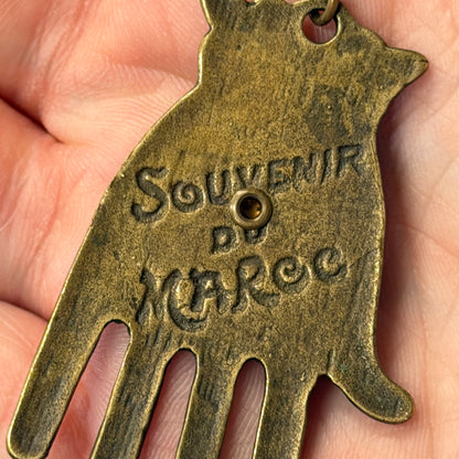 Antique Hamsa With Sailboat Necklace
