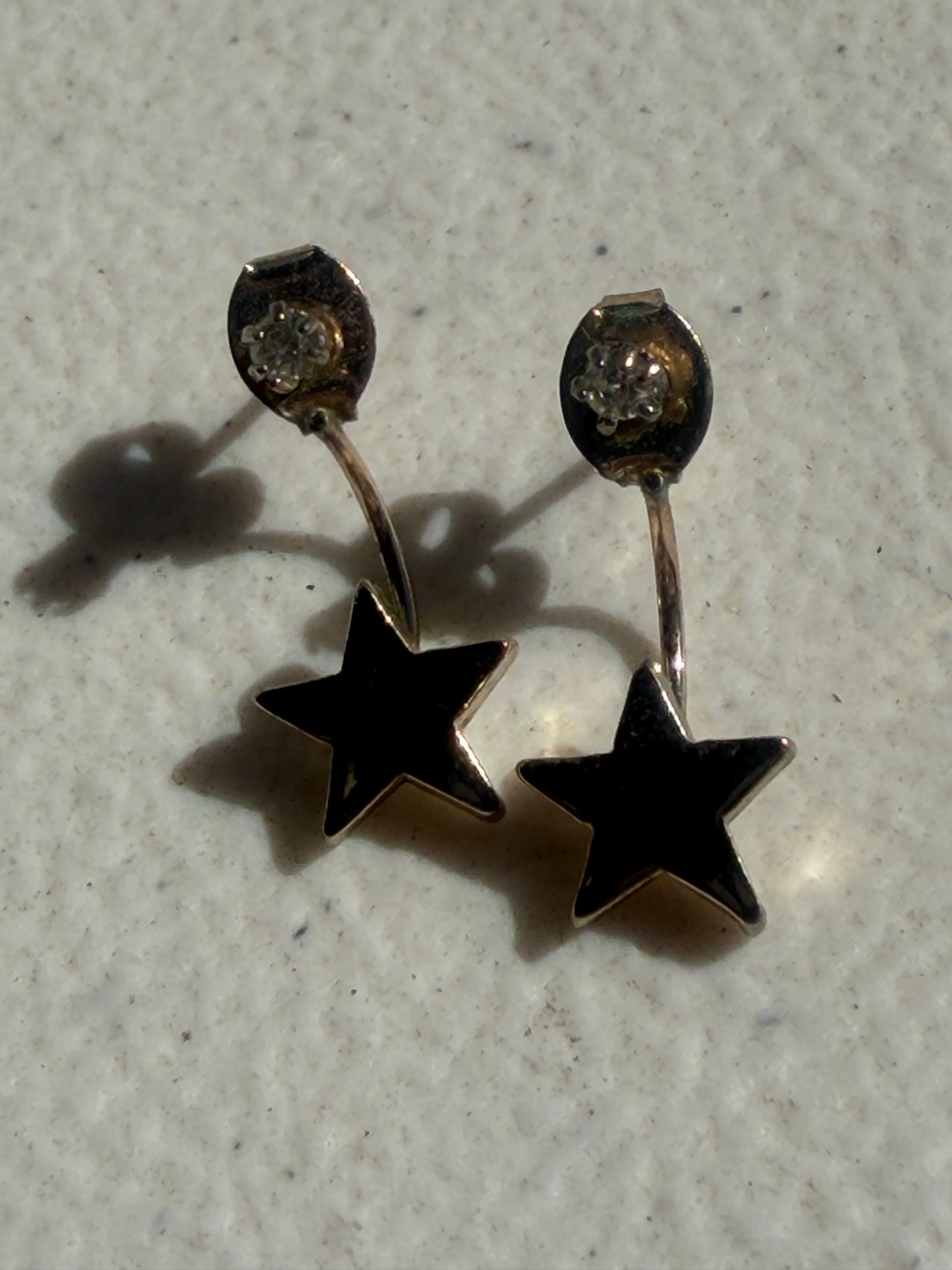 Antique Gold Plated Star Earrings