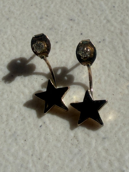 Antique Gold Plated Star Earrings