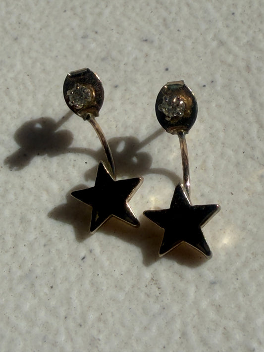 Antique Gold Plated Star Earrings