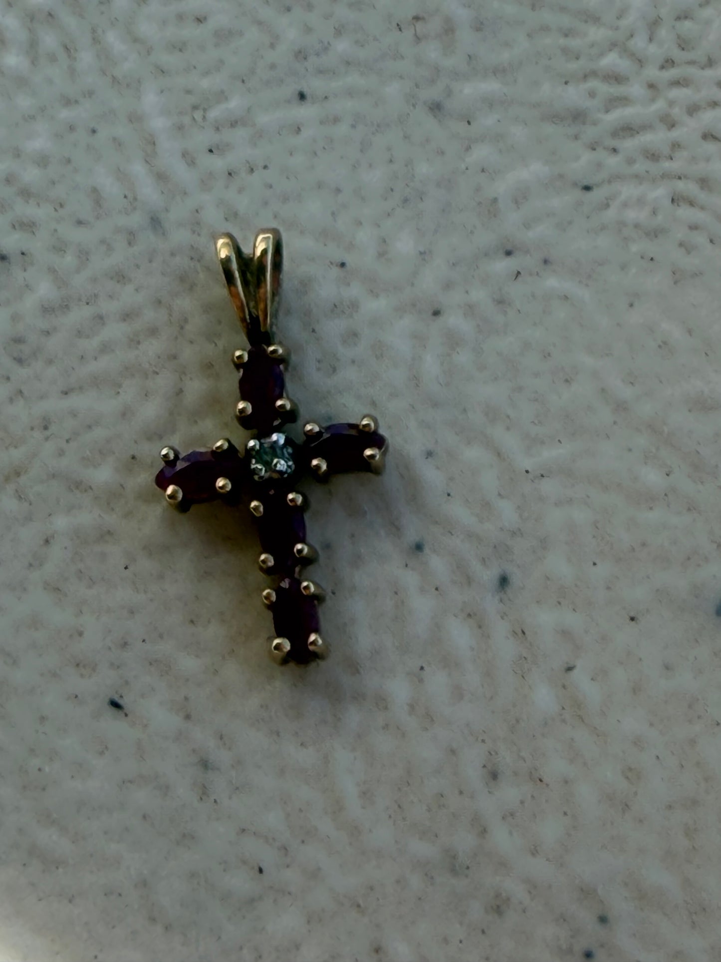 Antique Ruby Cross Pendant