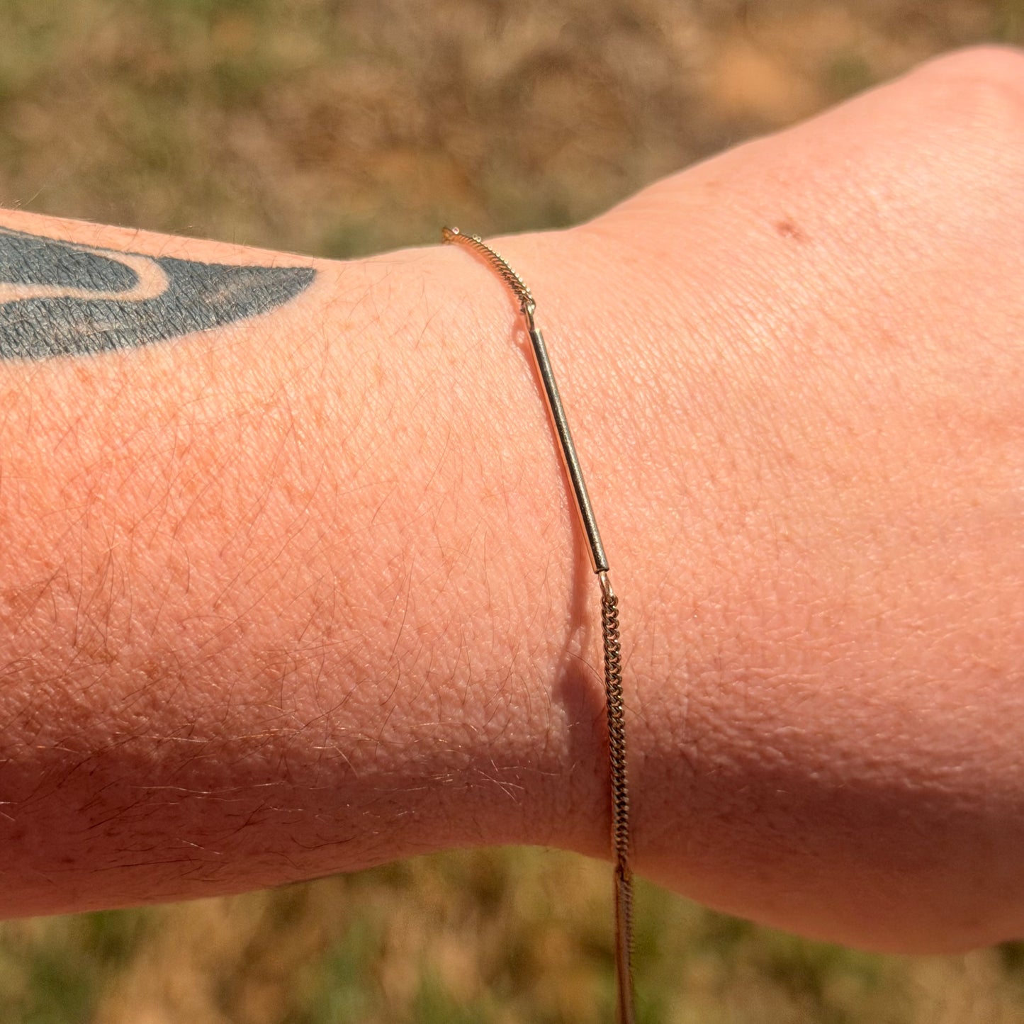 Antique Gold Tone Hand Chain Bracelet